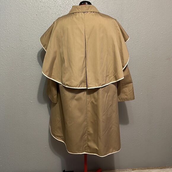 Vintage 1970 Bonnie Cashin khaki cape coat with duster size 14 - Picture 5 of 17